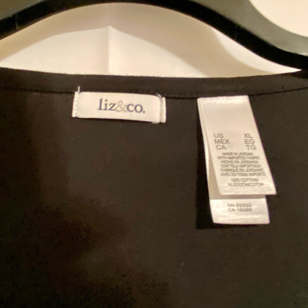 Liz & Co. Women's Black Long Sleeve Top XL - Picture 6 of 11